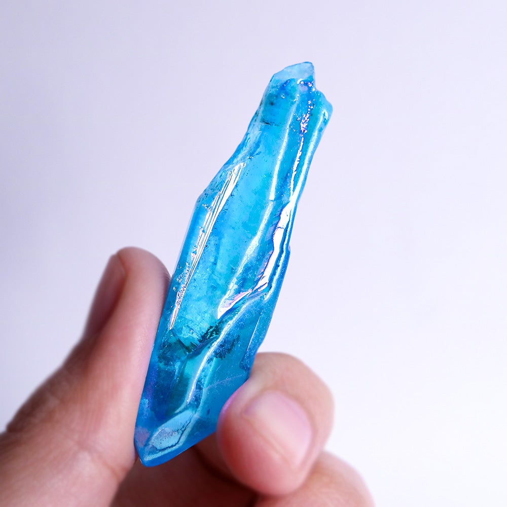 М☆水晶☆青雲ラダー☆ブルーラダー☆クリスタルクォーツ☆希少☆台座つき☆ ブルーオーラクリスタル | ウサギノネドコ