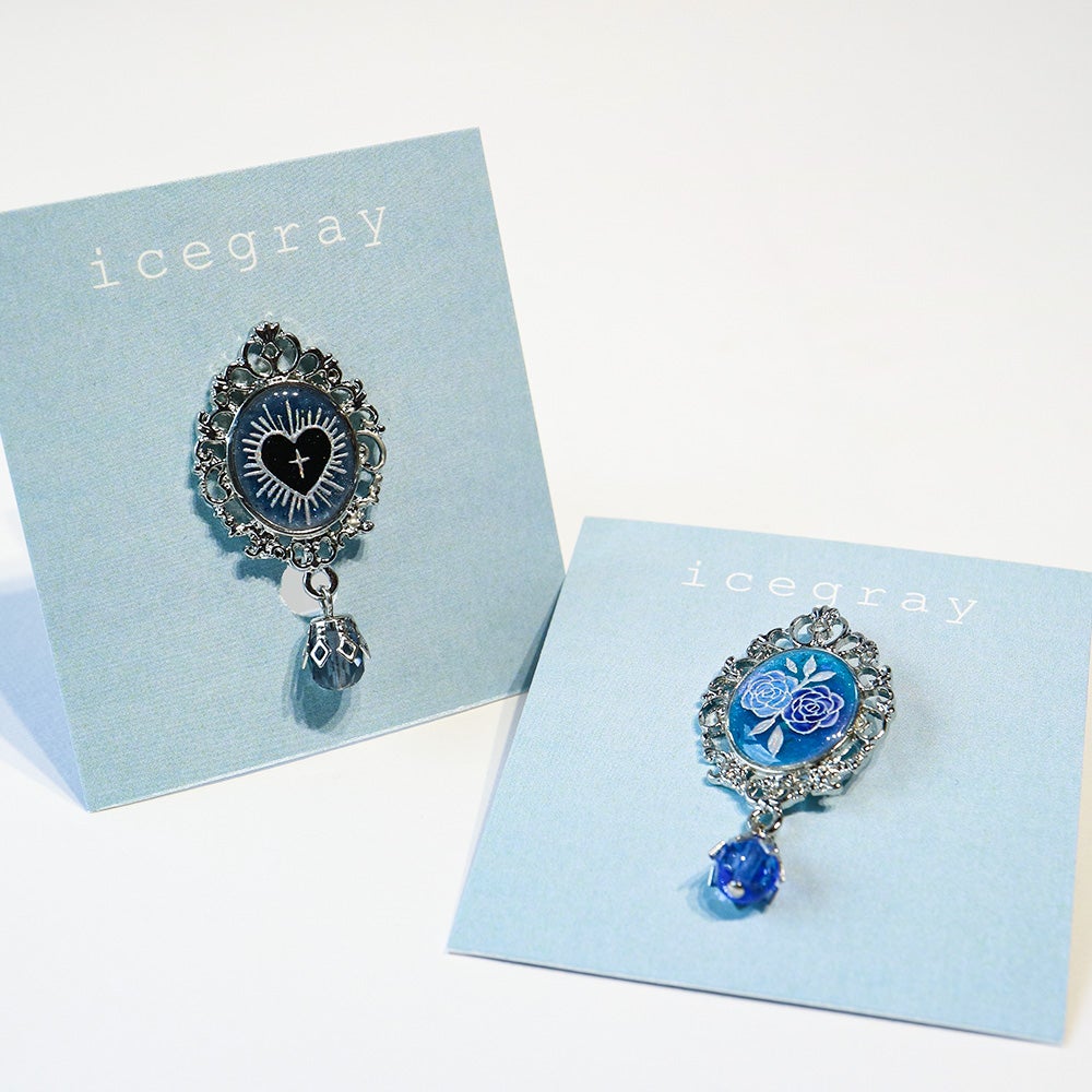 icegray】絵画ピアス(片耳) | ウサギノネドコ